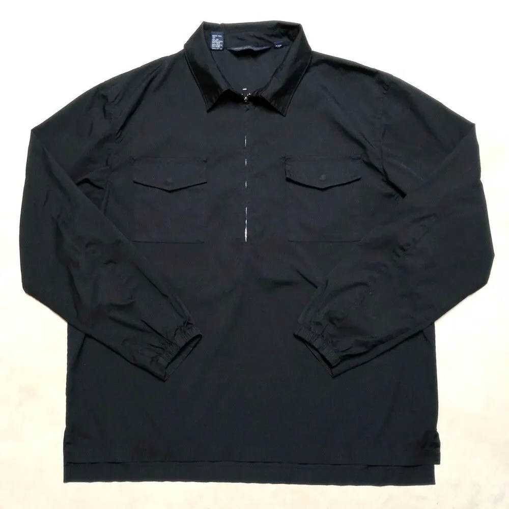 Vintage Polo Golf Ralph Lauren 1/4 Zip Windbreaker Jacket Size XL Black Pullover